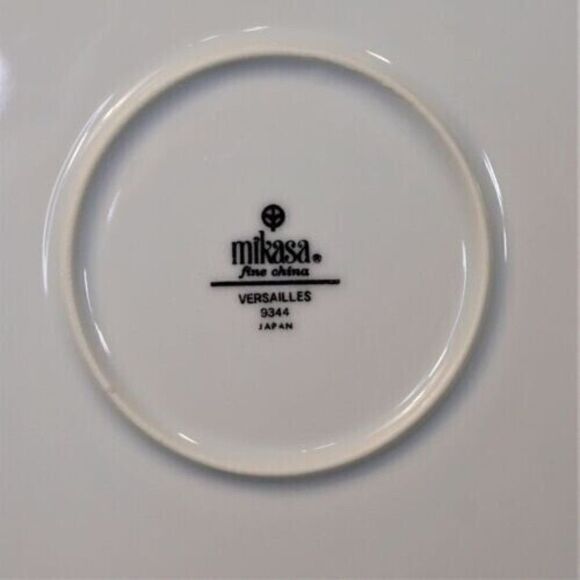 Mikasa VERSAILLES 9344 Vegetable Serving Bowl 9 Inch Silver Trim Pink Roses - Picture 6 of 7